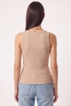 3lü Fitilli Kalın Askılı Örme Atlet KAHVERENGİ KİREMİT KREM LRN0060