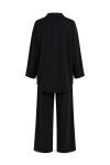 3’lü Gömlek Bluz Pantolon Gabardin Takım SİYAH LBY0071