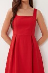 A Kesim Midi Dokuma Elbise KIRMIZI LWF0026