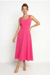 A Kesim Midi Dokuma Elbise PEMBE LNT0042