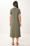 A Kesim Yazlık Örme Elbise HAKİ LUB0005
