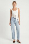 Asimetrik Dantelli Transparan Bluz BEYAZ LFW0029