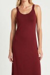 Askılı Yazlık Midi Modal Elbise BORDO LNT0034