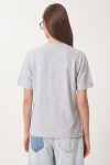 Basic Pamuklu Örme T-shirt GRİ MELANJ LUS0094