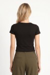 Basic Sandy Örme T-shirt SİYAH LZV0075