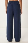 Cepli Geniş Paça Yazlık Pantolon LACİVERT LUB0343