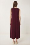 Cepli Yazlık Örme Elbise BORDO LRN0032