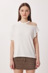 Cut Out Detaylı Viskon Bluz 1804 EKRU LRN0004