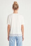 Dantelli Oversize Mevsimlik Triko Bluz BEYAZ LYY0146