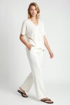 Dantelli Oversize Mevsimlik Triko Bluz KEMİK LYY0145