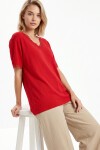 Dantelli Oversize Mevsimlik Triko Bluz KIRMIZI LYY0145