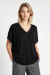 Dantelli Oversize Mevsimlik Triko Bluz SİYAH LYY0145