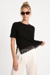 Dantelli Oversize Mevsimlik Triko Bluz SİYAH LYY0146