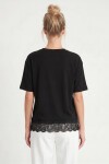 Dantelli Oversize Mevsimlik Triko Bluz SİYAH LYY0146