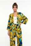 Desenli Yazlık Viskon Kimono Pantolon Takım ZEYTİN YEŞİLİ LACİVERT LRN0013