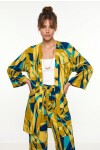 Desenli Yazlık Viskon Kimono Pantolon Takım ZEYTİN YEŞİLİ LACİVERT LRN0013