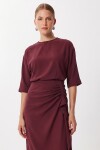 Drapeli Midi Modal Elbise MÜRDÜM LNT0033