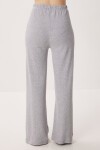 Düğmeli Fitilli Örme Hırka Pijama Takımı GRİ MELANJ LRN0016