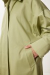 Fermuarlı Oversize Dokuma Trençkot ÇAĞLA YEŞİLİ LFG0180