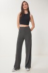 Geniş Paça Fitilli Modal Pantolon ANTRASİT LUB0348