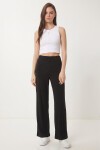 Geniş Paça Fitilli Modal Pantolon SİYAH LUB0348