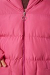 Kapüşonlu Oversize Uzun Şişme Kaban PEMBE LNT0001