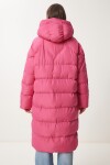 Kapüşonlu Oversize Uzun Şişme Kaban PEMBE LNT0001