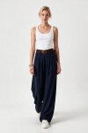 Kemerli Gabardin Etek Pantolon LACİVERT LBY0072