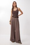 Kemerli Gabardin Etek Pantolon VİZON LBY0072