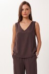 Modal Bluz Pantolon Takım KAHVERENGİ LMC0059