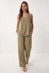 Modal Bluz Pantolon Takım ZEYTİN YEŞİLİ LMC0059