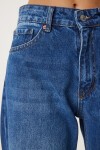 Orta Bel Geniş Paça Bol Jeans MAVİ LUT0009