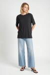 Oversize Basic Fitilli Modal T-shirt ANTRASİT LUB0361