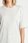 Oversize Basic Fitilli Modal T-shirt GRİ MELANJ LUB0361
