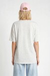 Oversize Basic Fitilli Modal T-shirt GRİ MELANJ LUB0361