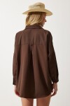 Oversize Basic Gömlek ACI KAHVE LDD0003