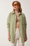 Oversize Basic Müslin Gömlek AÇIK ÇAĞLA YEŞİLİ LMX0002