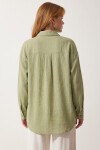 Oversize Basic Müslin Gömlek AÇIK ÇAĞLA YEŞİLİ LMX0002