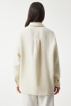 Oversize Basic Müslin Gömlek AÇIK KREM LMX0002