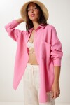 Oversize Basic Müslin Gömlek AÇIK PEMBE LMX0002