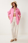 Oversize Basic Müslin Gömlek AÇIK PEMBE LMX0002