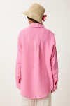 Oversize Basic Müslin Gömlek AÇIK PEMBE LMX0002