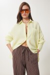 Oversize Basic Müslin Gömlek AÇIK SARI LMX0002