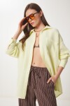 Oversize Basic Müslin Gömlek AÇIK SARI LMX0002