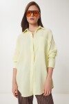 Oversize Basic Müslin Gömlek AÇIK SARI LMX0002