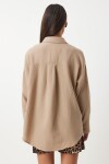 Oversize Basic Müslin Gömlek BEJ LMX0002