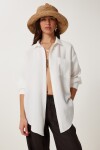 Oversize Basic Müslin Gömlek EKRU LMX0002