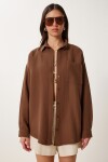 Oversize Basic Müslin Gömlek KAKAO LMX0002