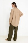 Oversize Basic Müslin Gömlek KREM LMX0002