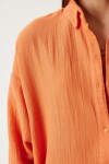 Oversize Basic Müslin Gömlek ORANJ LMX0002